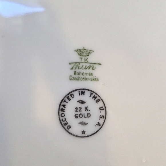 TK Thun Bohemia Czechoslovakia 22 K Gold Dinner Plate - Picture 6 of 9